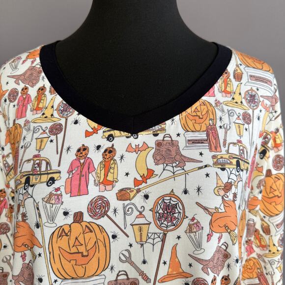 NEW Magical Mamas Halloween tee shirt - bamboo - v neck - pumpkin - size XXL - Picture 9 of 11